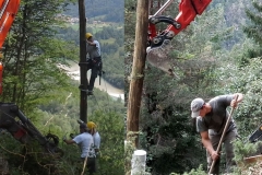 Vgradnja lesenih električnih drogov